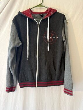 Gary Brooks Women's Charcoal & Gray Zip Hoodie with Red Accents